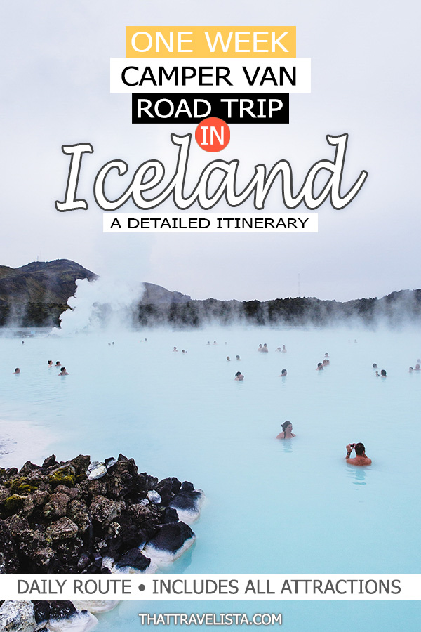 Iceland Two Week Itinerary One week (seven day) travel itinerary for an Iceland road trip in winter by camper van. Includes nightly campsite locations (most FREE!), main plus hidden attractions, and lessons learned from my OWN TRIP.