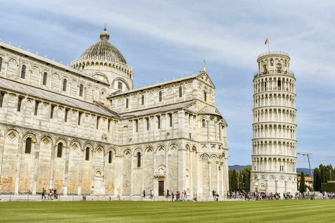 Leaning Tower of Pisa next to the Pisa Cathedral