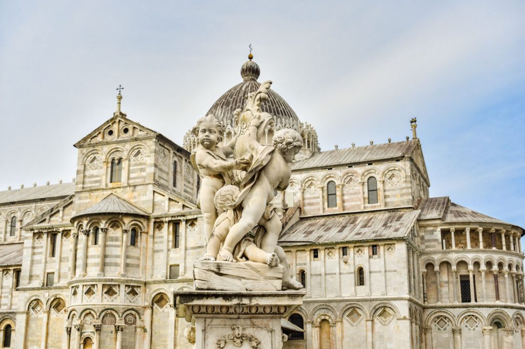Pisa Duomo with statue in front