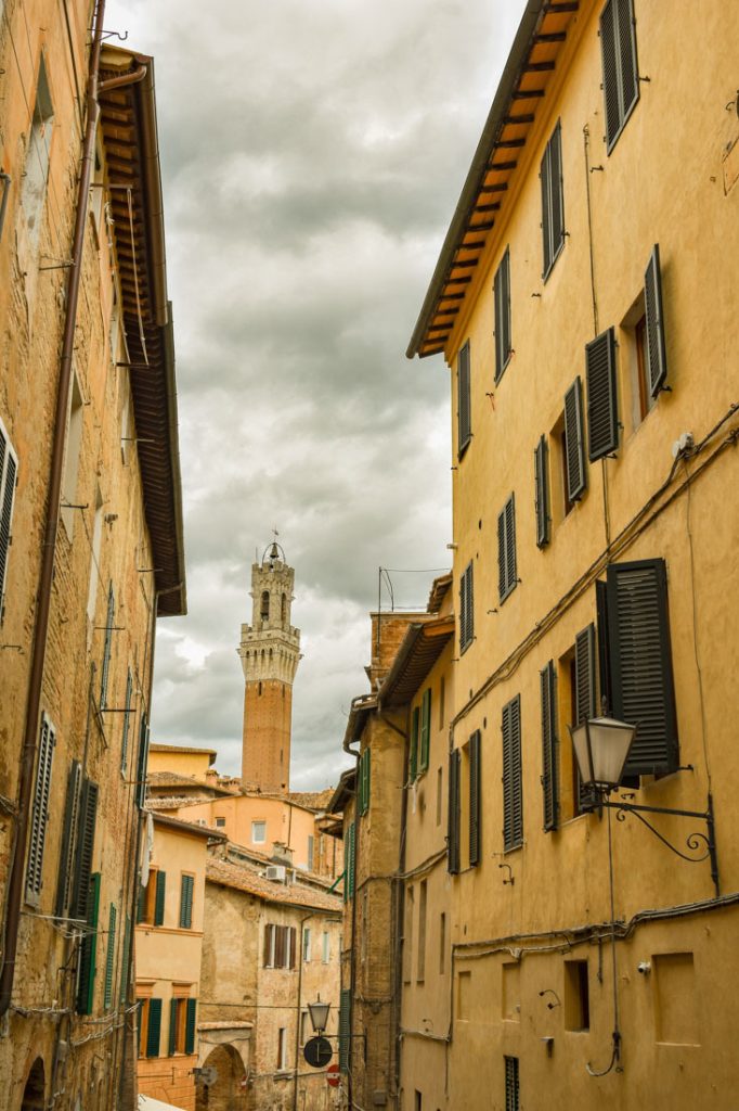 Narrow streets in Siena