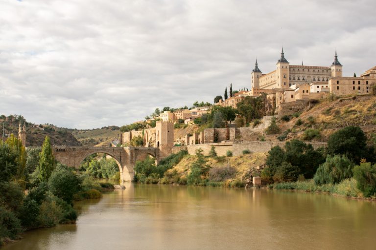 Toledo old town and bridge over river