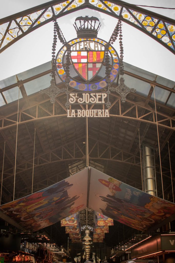 Entrance to Mercat de la Boqueria in Barcelona