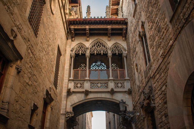Pont del Bisbe in Barcelona's Gothic Quarter