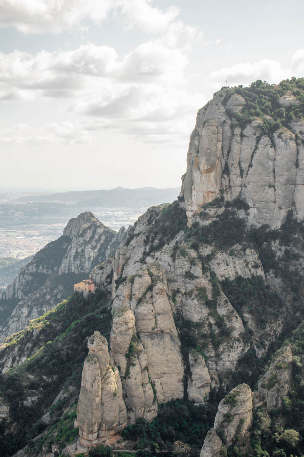 Santa Cova de Montserrat perched atop the mountains
